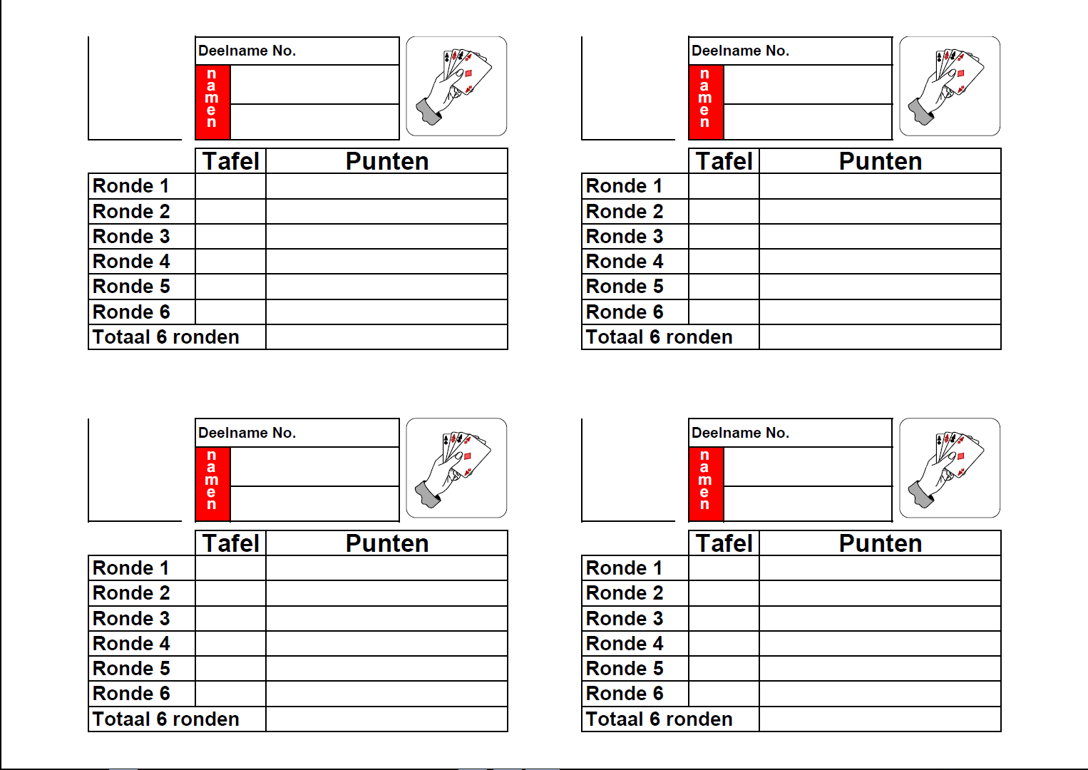 Formulieren menu