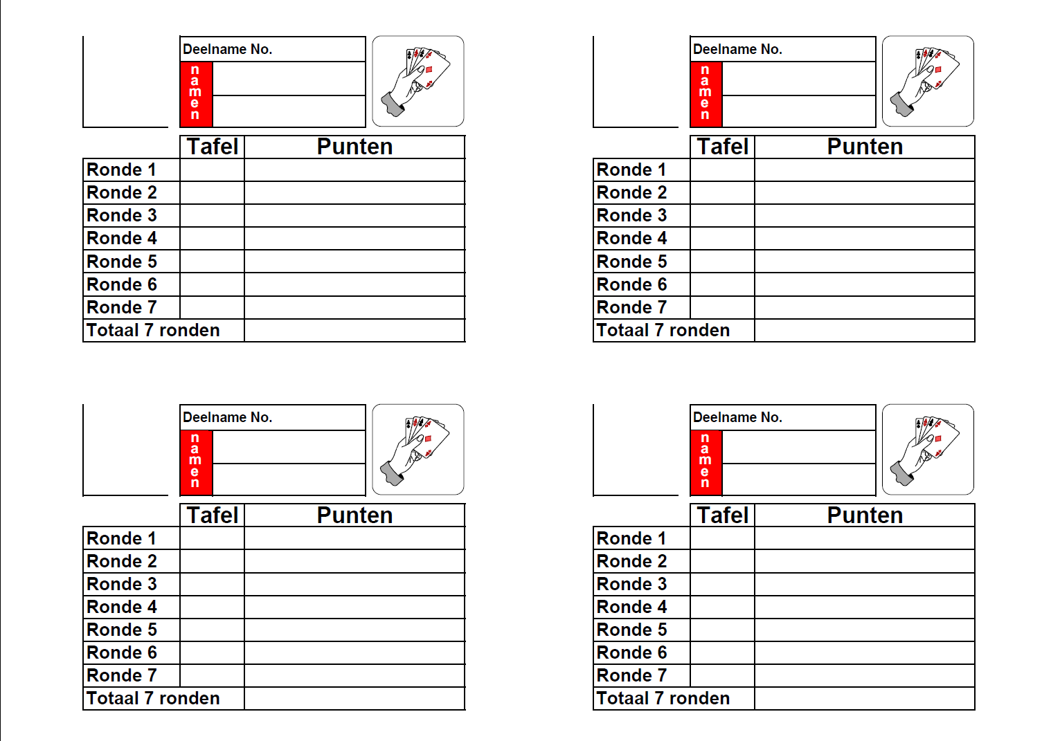 Formulieren menu